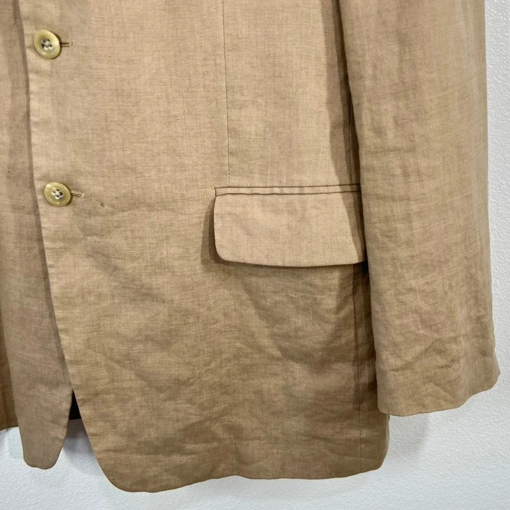 VTG. Banana Republic Men's 46L Beige Linen Blend 3-Button Blazer Jacket  Italy